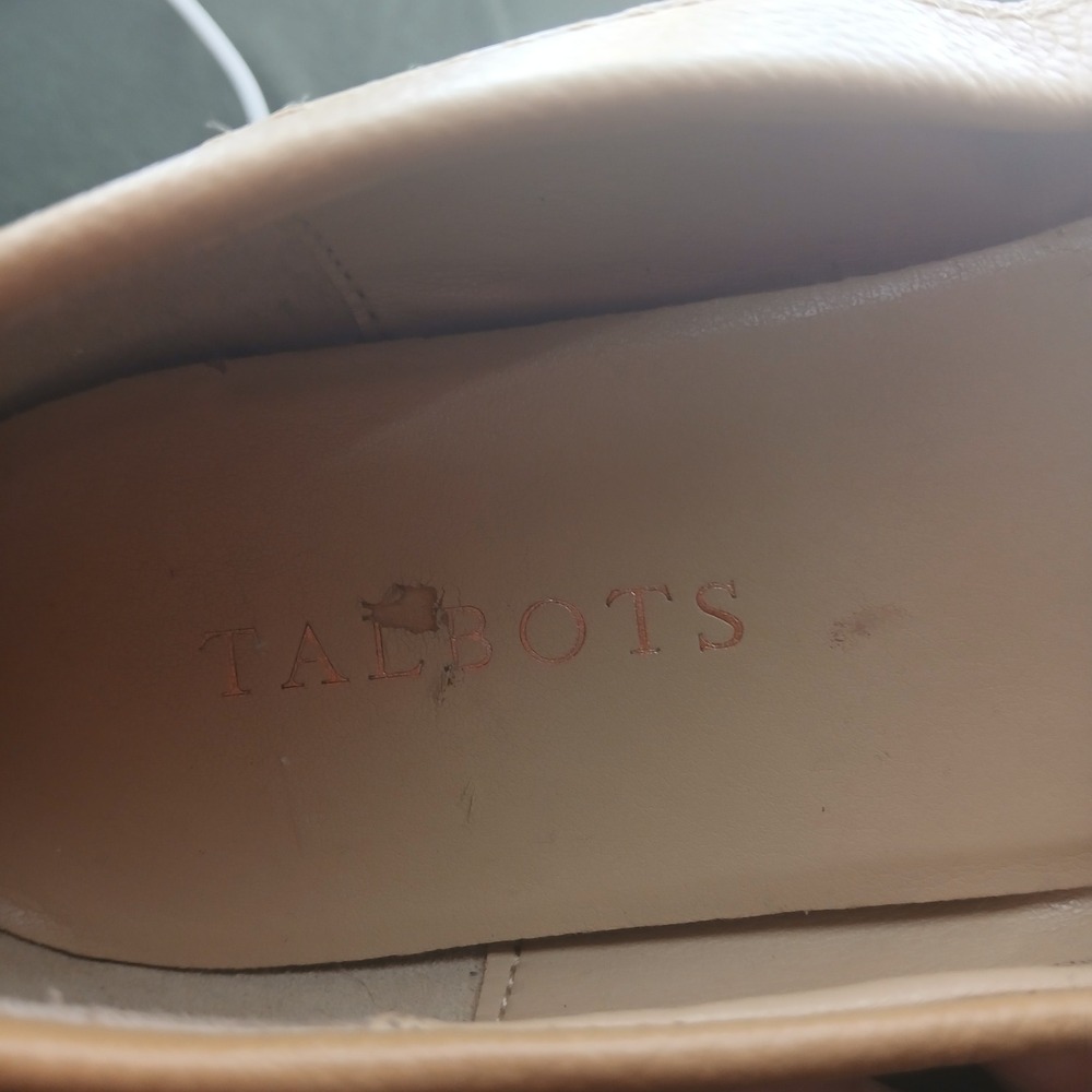 Talbots Penny Loafer Flats 8M Tan Pebbled Leather Preppy Workwear Classic - Picture 5 of 10